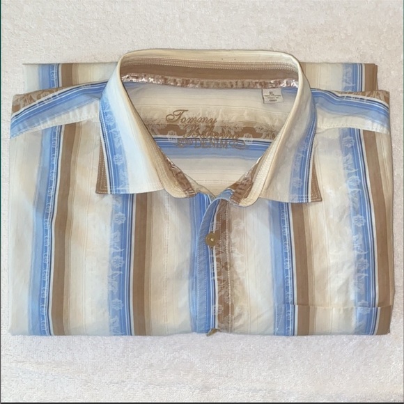 Tommy Bahama Denim Collection Striped Casual Shirt - Picture 6 of 8